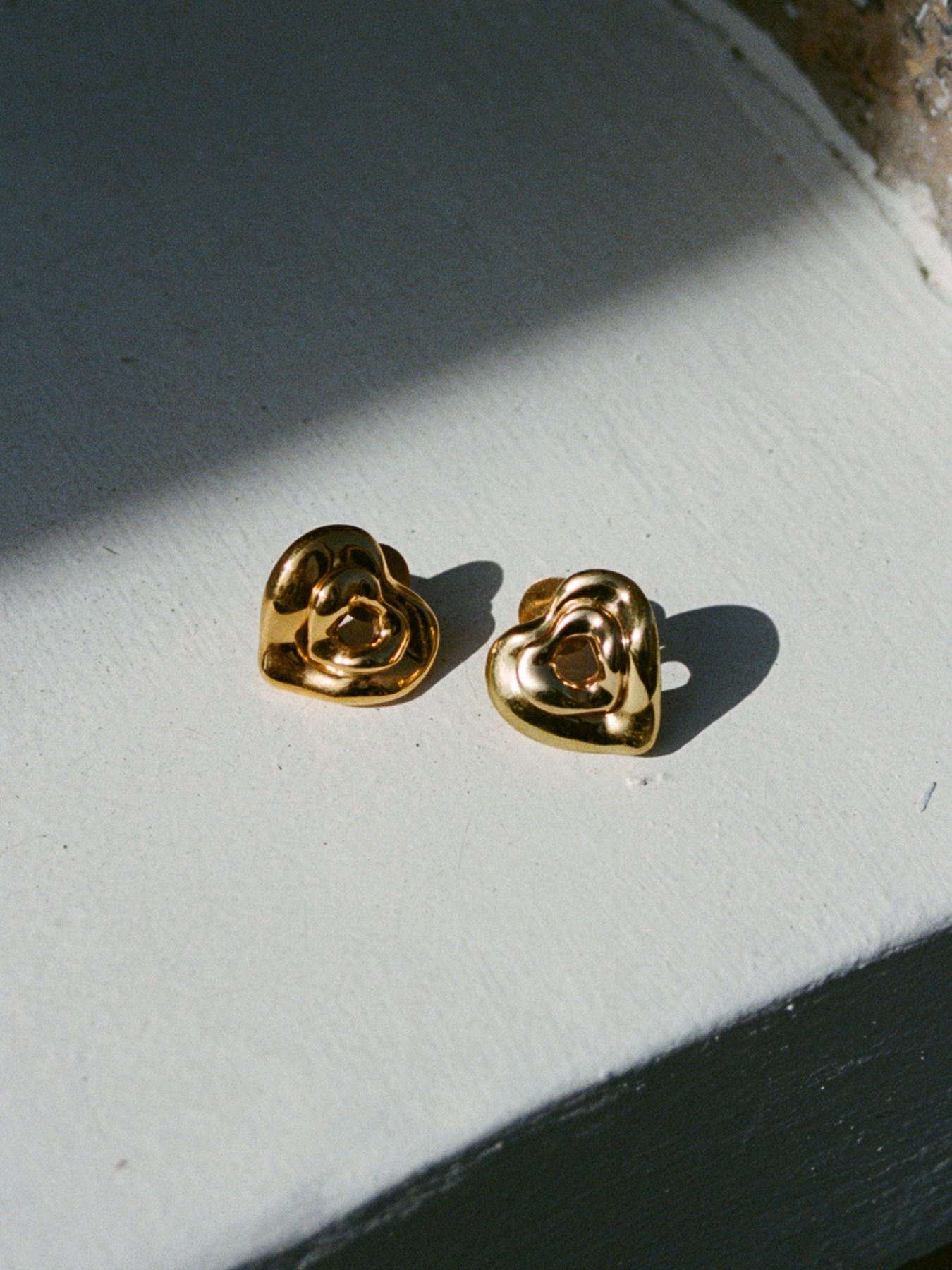 Mini Double Heart Earrings