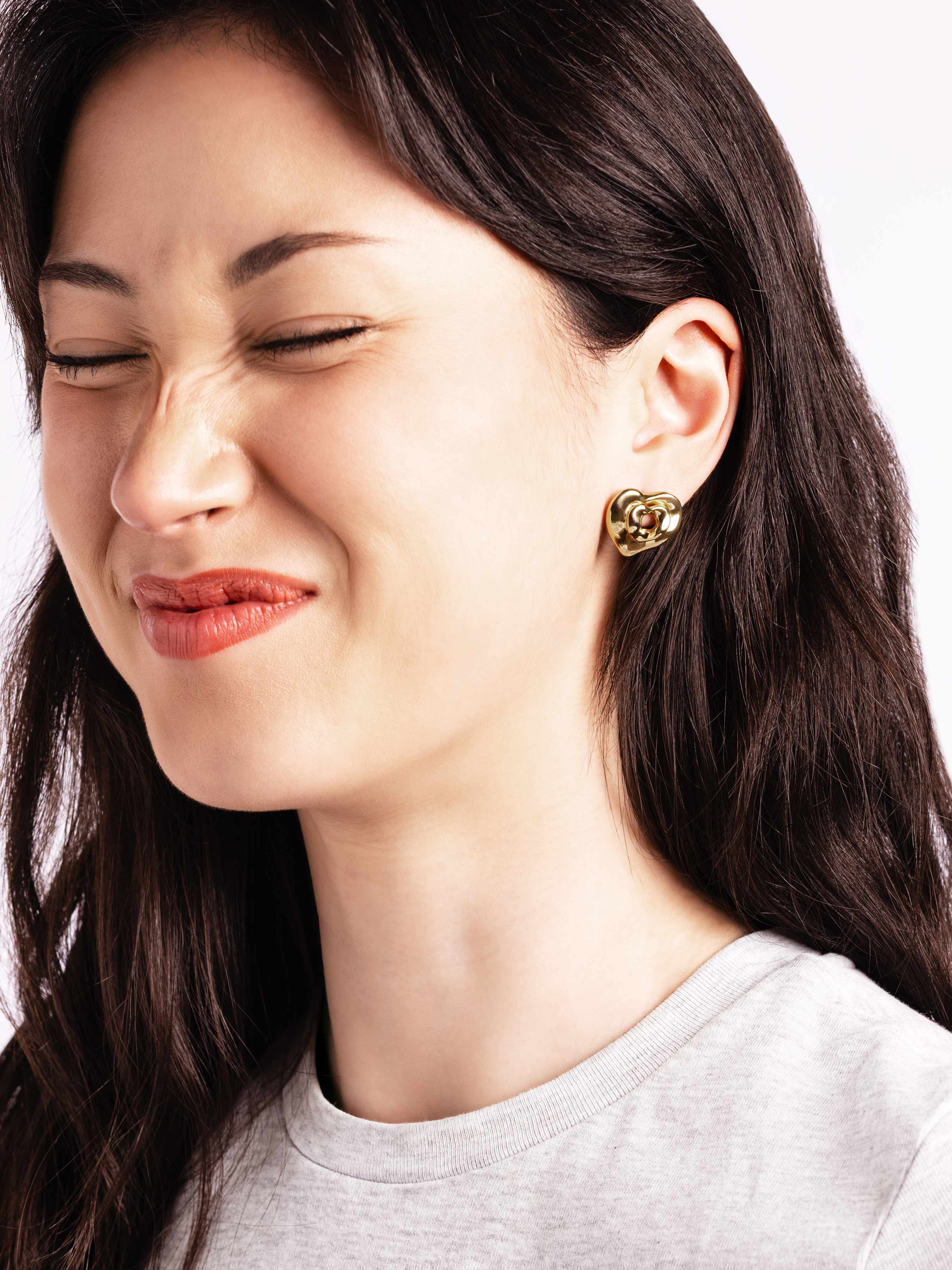 Mini Double Heart Earrings