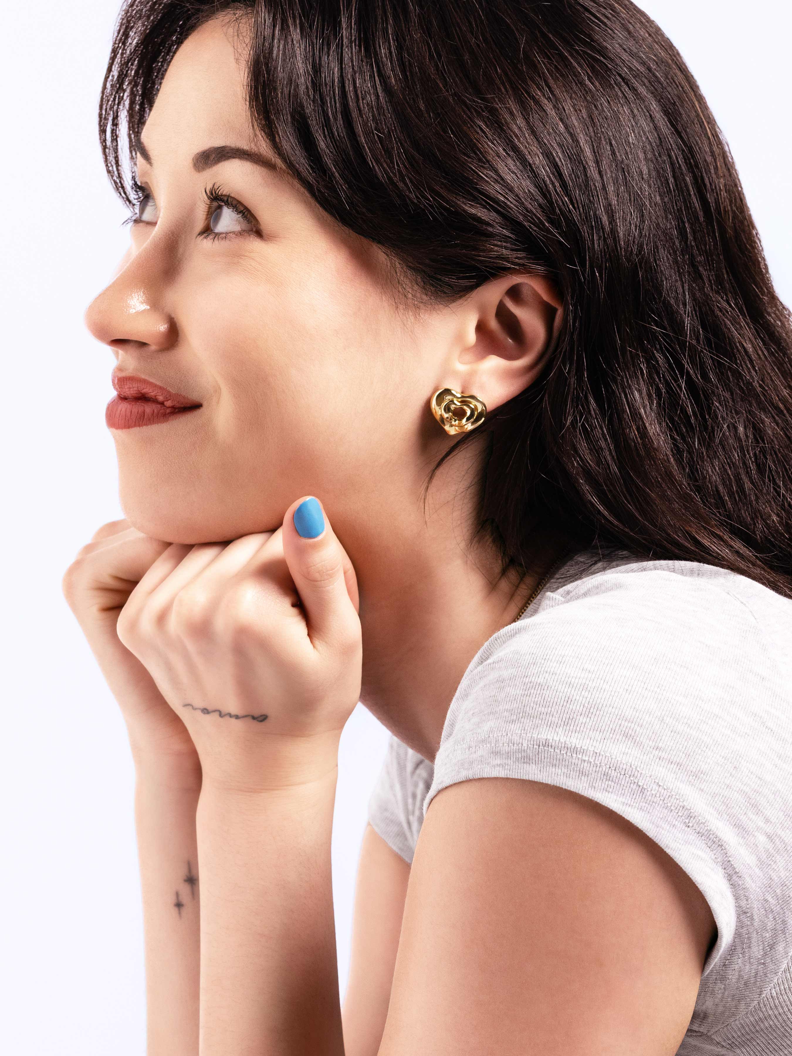 Mini Double Heart Earrings